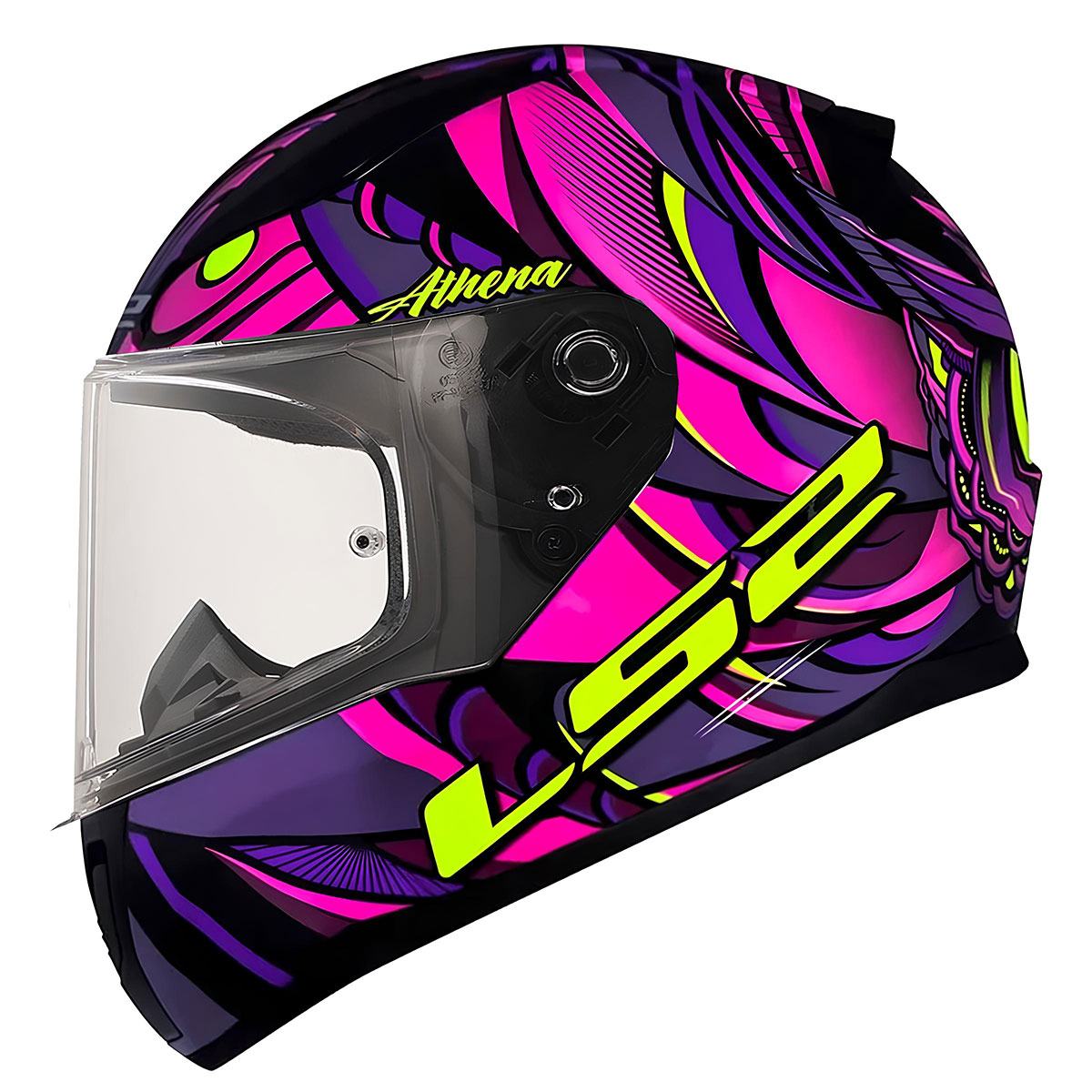 LS2 RAPID 2 ATHENA SİYAH-MOR KASK